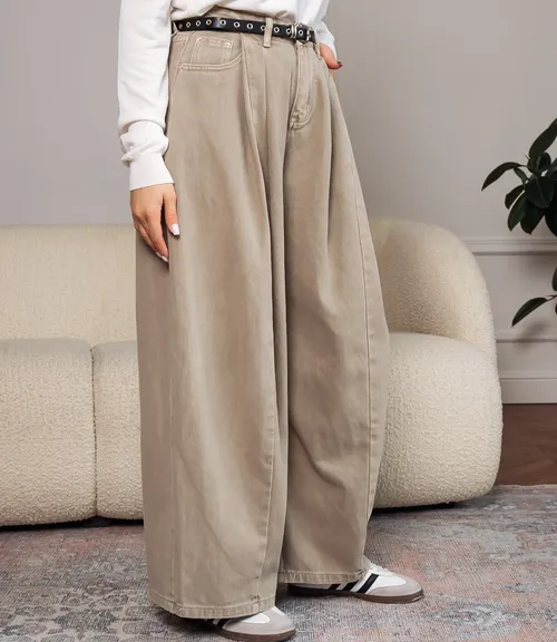 Джинсы #КТ8512 (2), бежево-серый