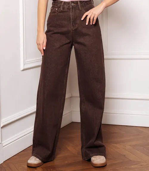 Джинсы #КТ8733, коричневый