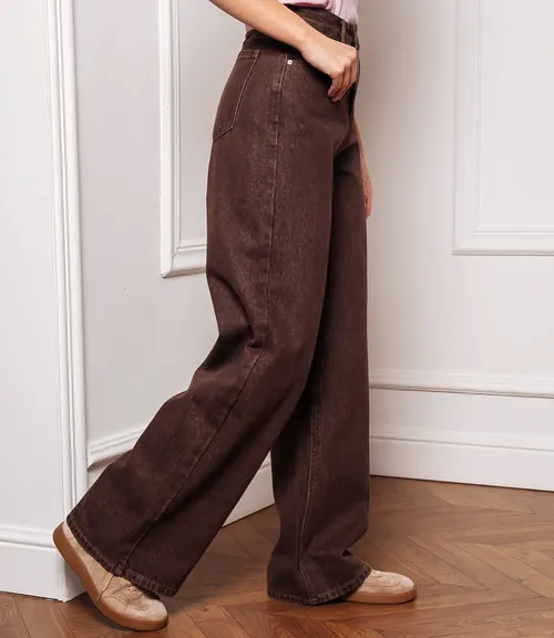 Джинсы #КТ8733, коричневый