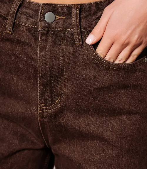 Джинсы #КТ8733, коричневый