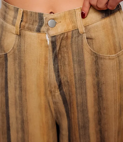 Джинсы #КТ616 (5), бежевый