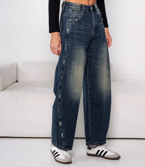 Джинсы #КТ8185, синий