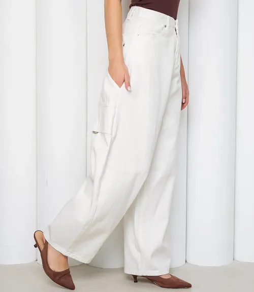 Джинсы #КТ10961, белый