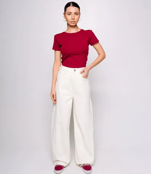 Джинсы #КТ15108, молочный