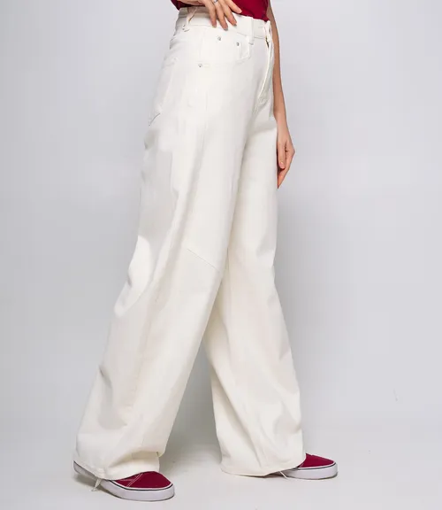 Джинсы #КТ15108, молочный