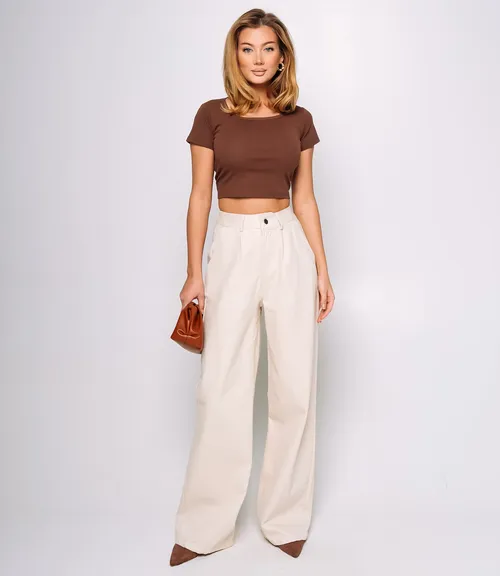 Джинсы #ОКТ165001, светло-бежевый