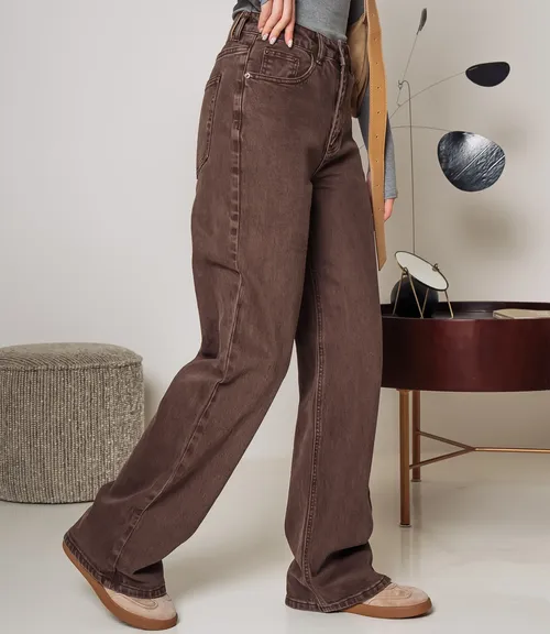 Джинсы #КТ6176, коричневый