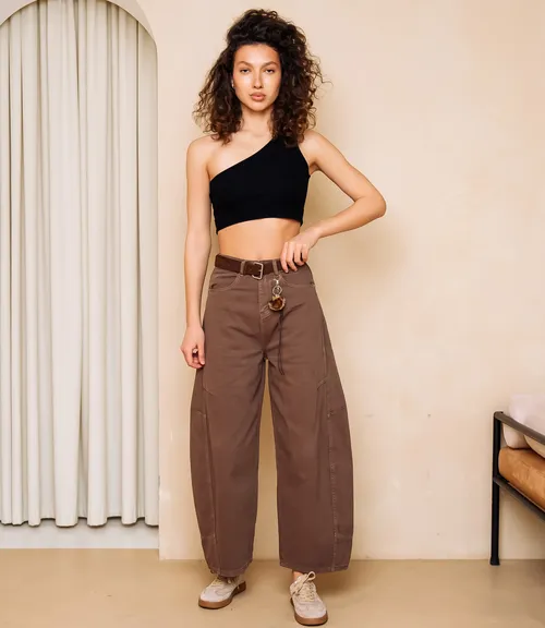 Джинсы #КТ8962, коричневый