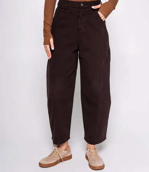 Джинсы #КТ7076, шоколадный