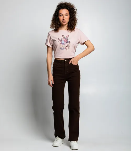 Джинсы #КТ8928, шоколадный