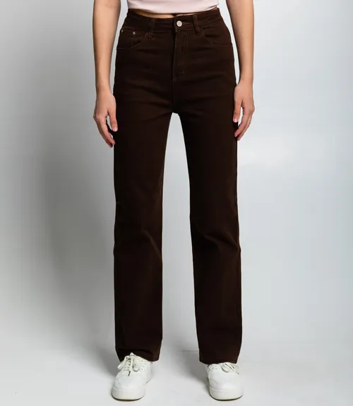 Джинсы #КТ8928, шоколадный