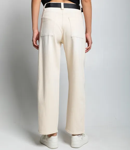 Джинсы #КТ89521, кремовый