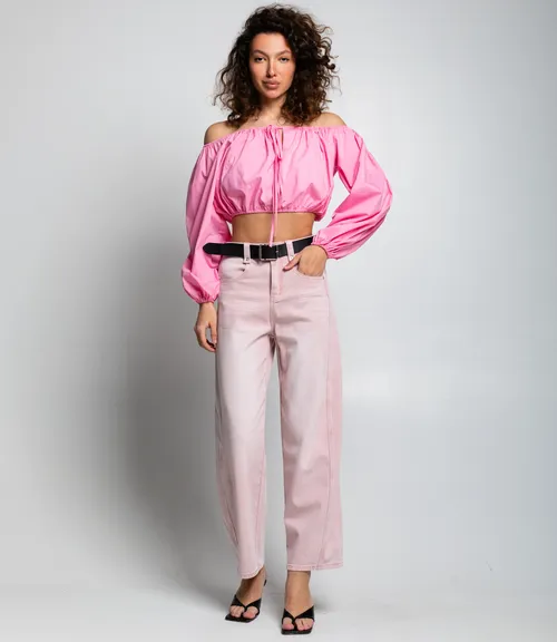 Джинсы #КТ89521, светло-розовый