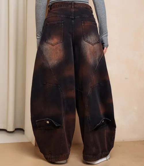 Джинсы #КТ3975, коричневый