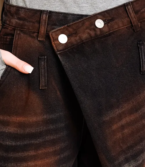 Джинсы #КТ3975, коричневый