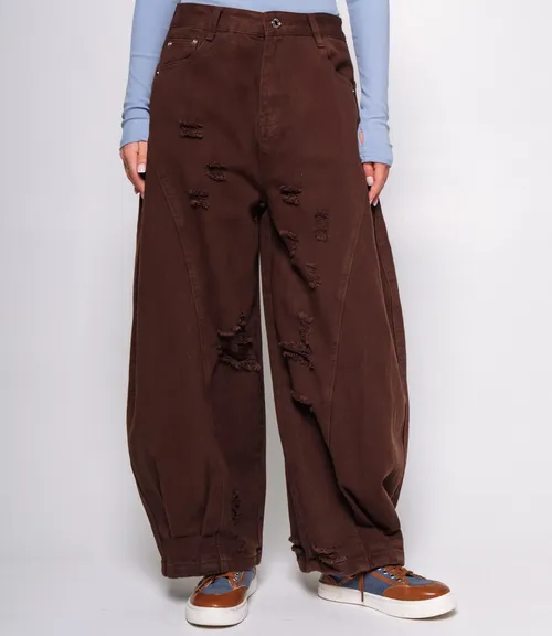 Джинсы #КТ3953 (1), шоколадный