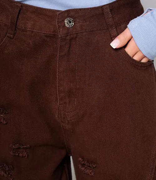 Джинсы #КТ3953 (1), шоколадный