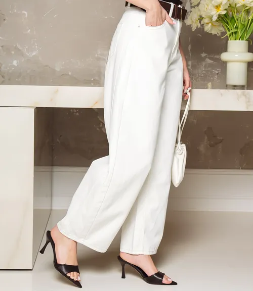 Джинсы #КТ6908 (1), молочный