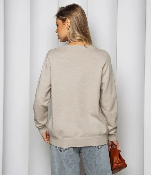 Джемпер #КТ24069, бежево-серый