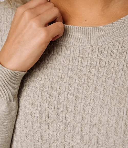 Джемпер #КТ24069, бежево-серый