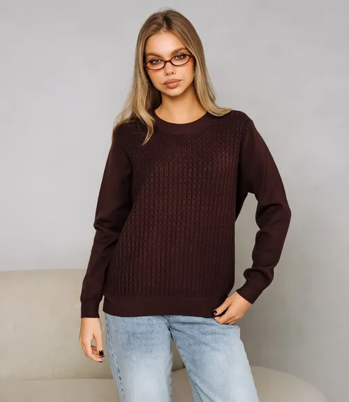 Джемпер #КТ24069, шоколадный
