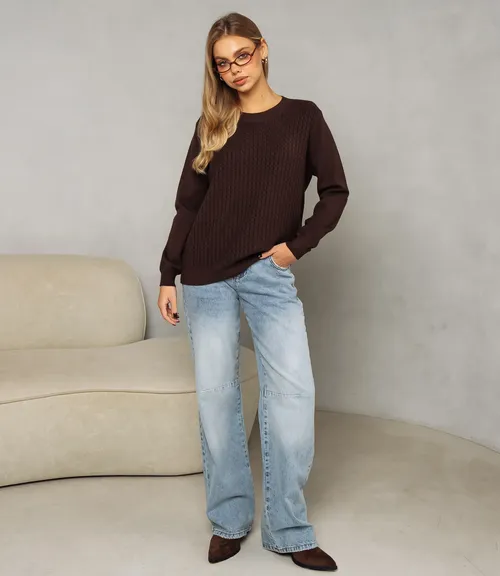 Джемпер #КТ24069, шоколадный