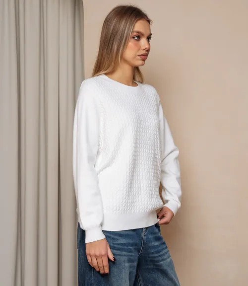 Джемпер #КТ24069, белый