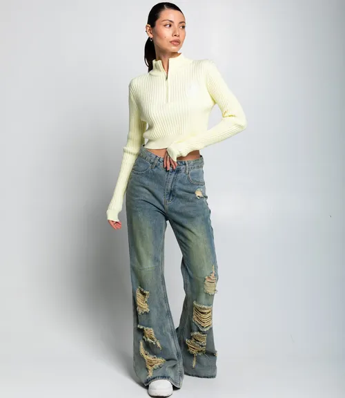 Джемпер #КТ1228, светло-жёлтый