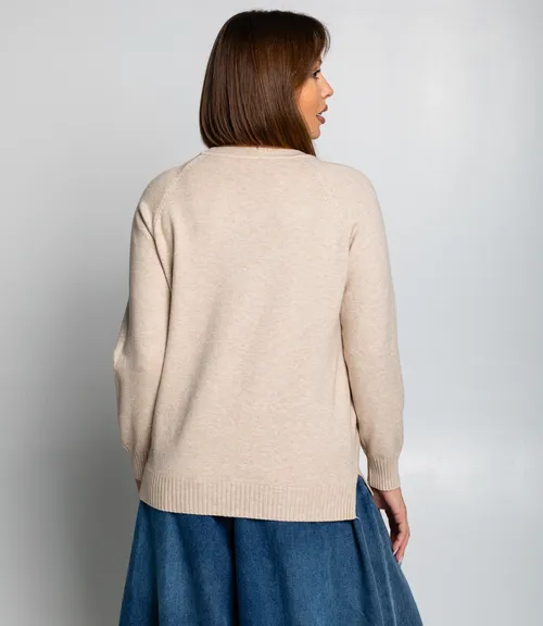 Джемпер #КТ8066, бежевый