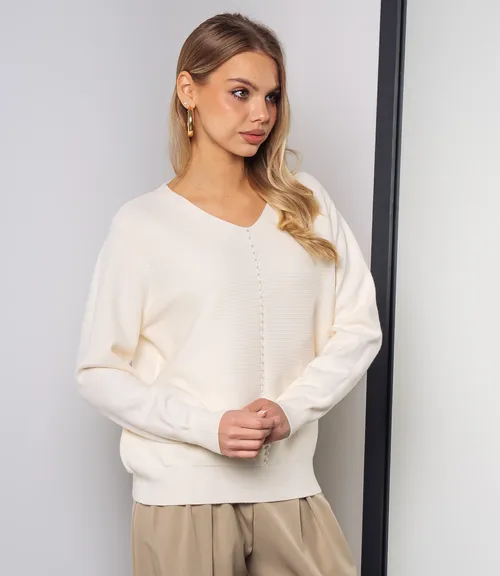 Джемпер #КТ8208, кремовый