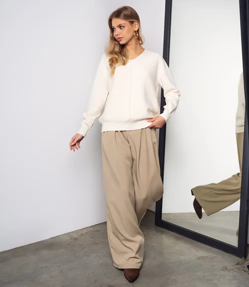 Джемпер #КТ8208, кремовый