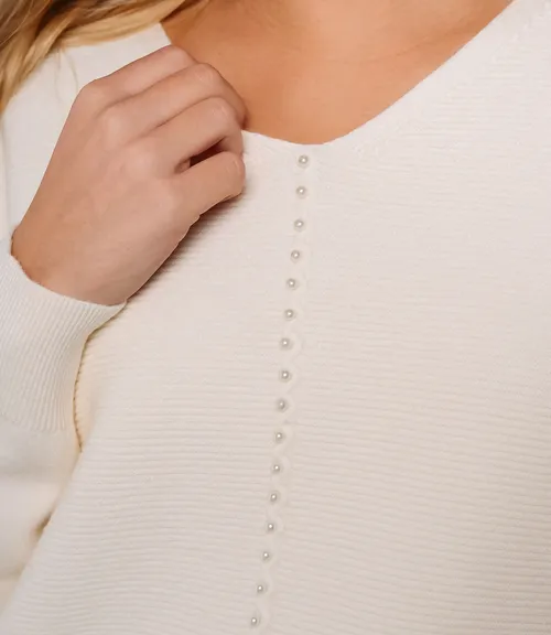 Джемпер #КТ8208, кремовый