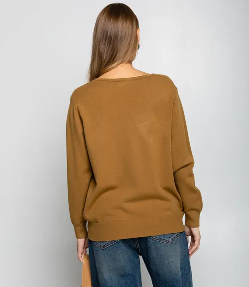 Джемпер #КТ8208, тёмно-бежевый