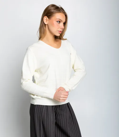Джемпер #КТ20801, кремовый