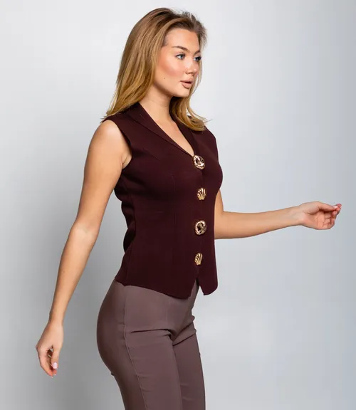 Жилет #КТ8833 (1), шоколадный