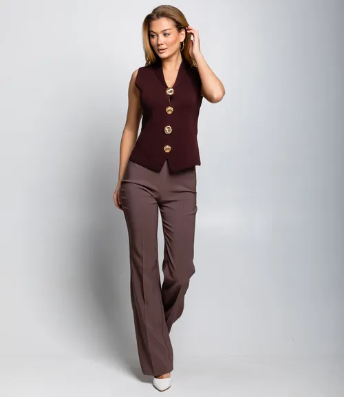 Жилет #КТ8833 (1), шоколадный