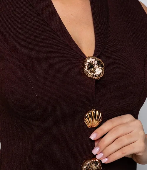 Жилет #КТ8833 (1), шоколадный