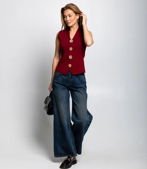 Жилет #КТ8833 (1), бордовый