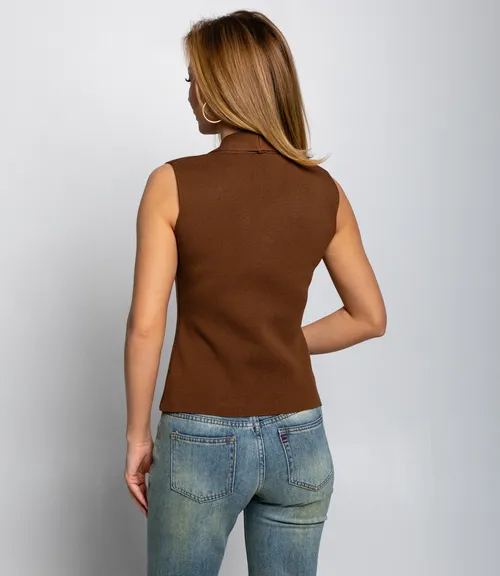 Жилет #КТ8833 (1), коричневый