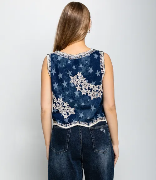 Джинсовый жилет #КТ802 (15), синий