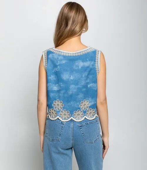 Джинсовый жилет #КТ102 (10), голубой