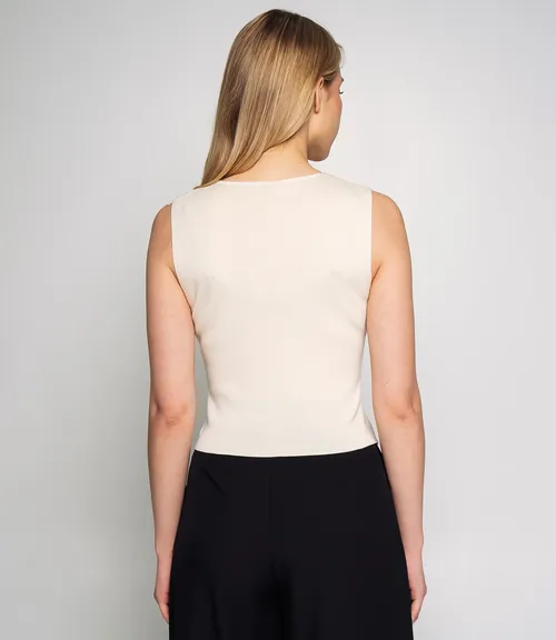 Жилет #КТ31050, светло-бежевый