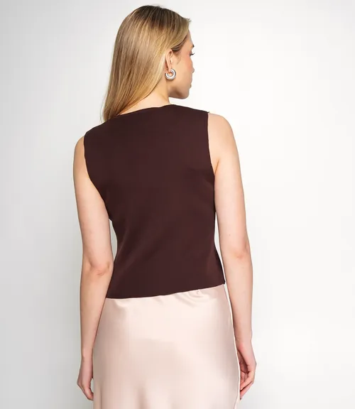 Жилет #КТ31050, шоколадный