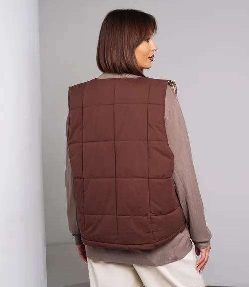 Жилет #КТ8358, коричневый