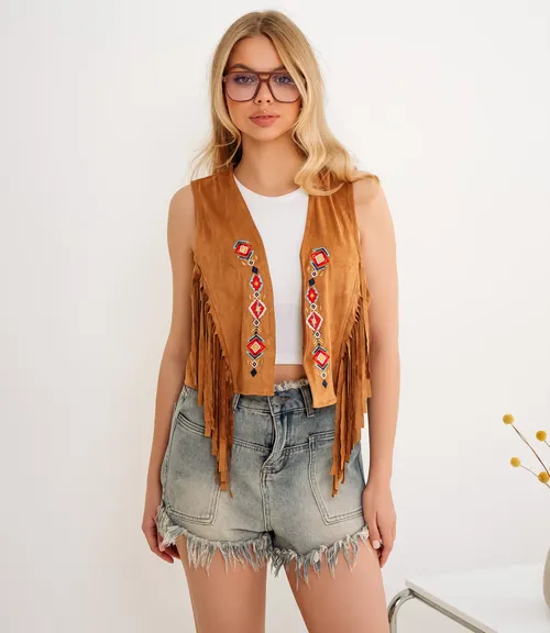 Жилет #КТ88079, коричневый