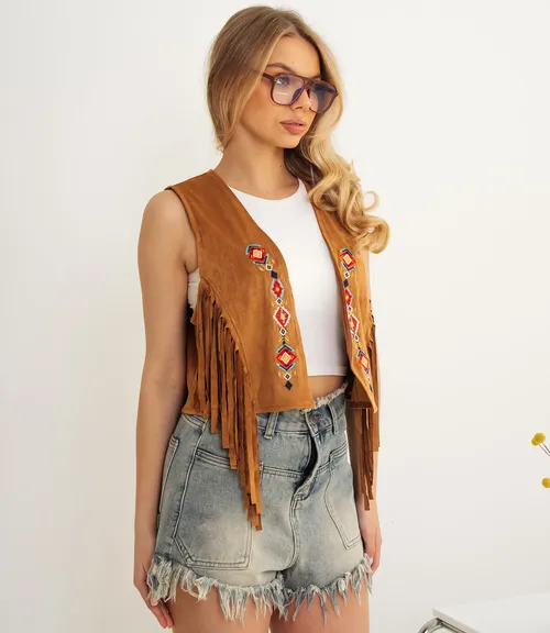 Жилет #КТ88079, коричневый