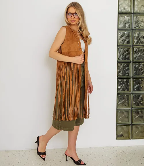 Жилет #КТ88090, коричневый