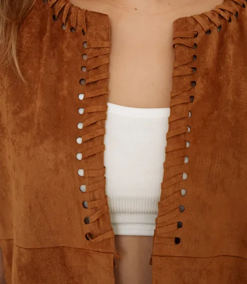 Жилет #КТ88090, коричневый