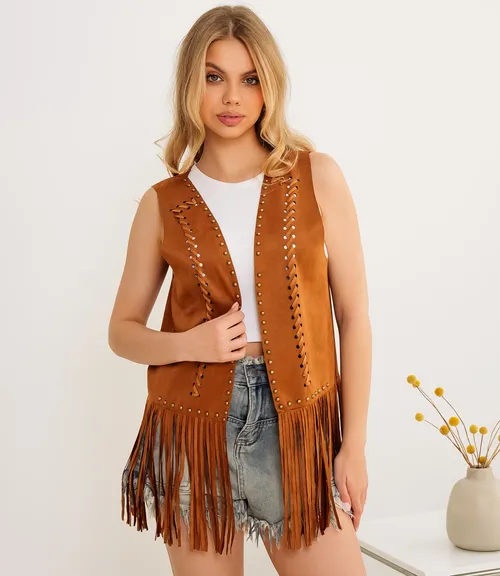 Жилет #КТ88875, коричневый