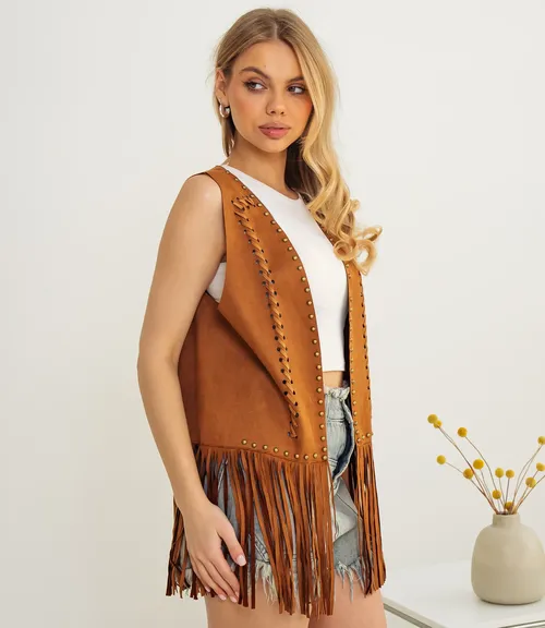 Жилет #КТ88875, коричневый